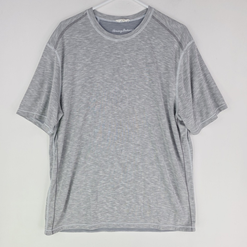 Tommy Bahama Shirt Men's L Gray Reversible Island Zone Performance Stretch Modal